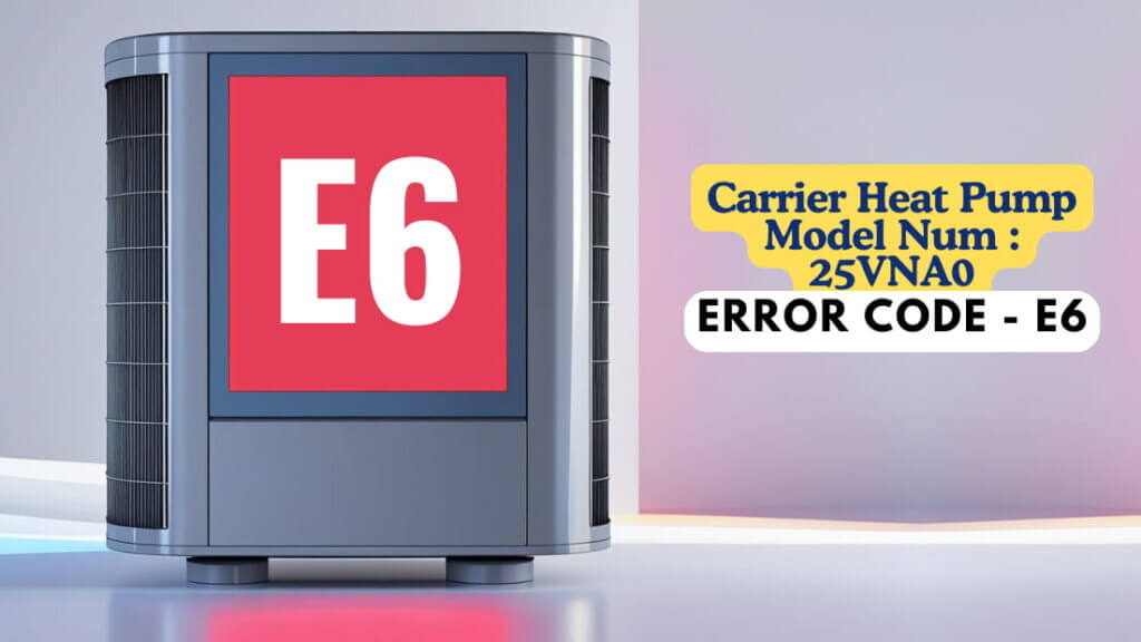 Carrier Heat Pump Model Num 25VNA0, Error Code - E6